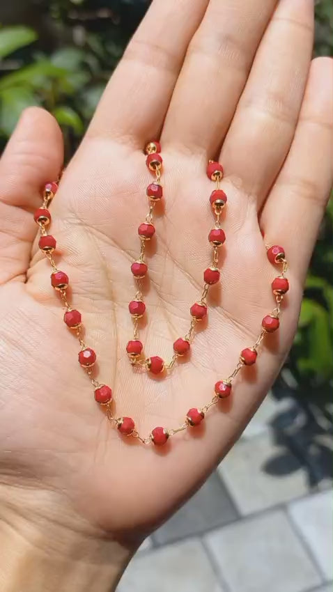 Premium gold plated Coral red Neck piece 
Code : CoralR1
