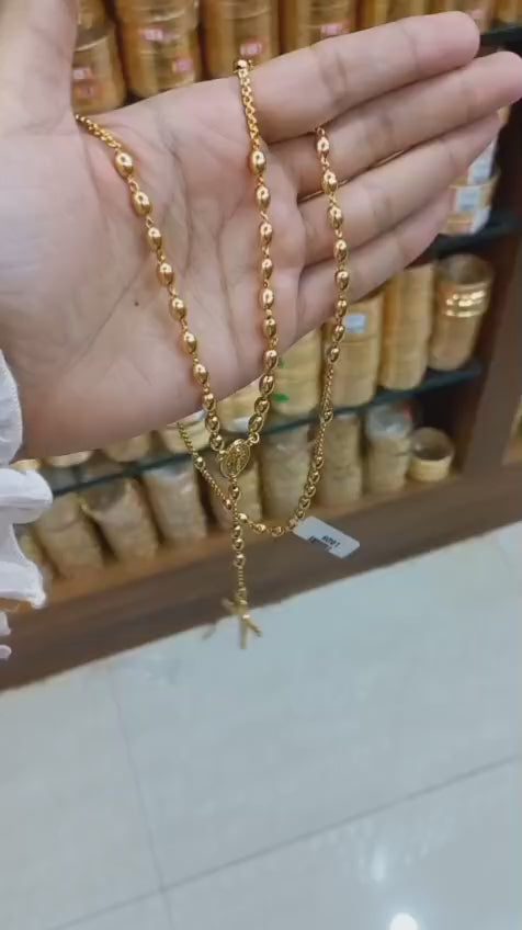 Premium gold plated beautiful rosary 
Kontha mala  Code: NLC0004