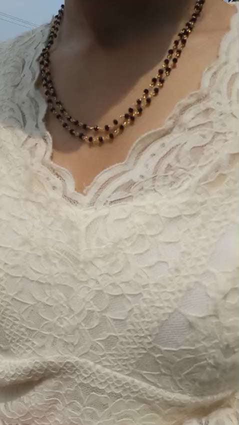 Beautiful Two layer black crystal Neck Piece 
Code : CB2S