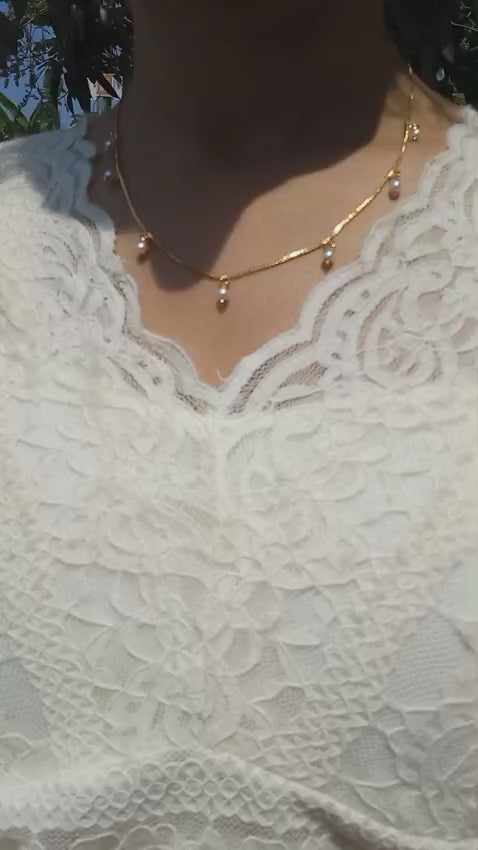 Beautiful plated chain with unique pearls design 
Code : PPC
