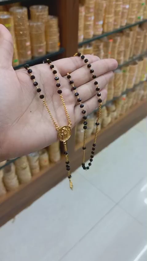 Premium gold plated beautiful rosary black crystal
Kontha mala  Code: NL54