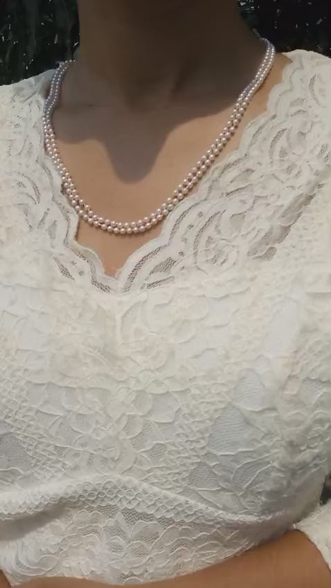 Beautiful Two layer round pearl short length neck piece 
Code : *RW2S*