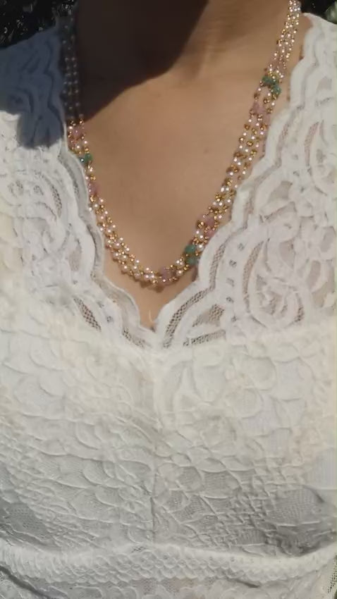 Beautiful 3 Layer Pearl neck piece RWPG3S
