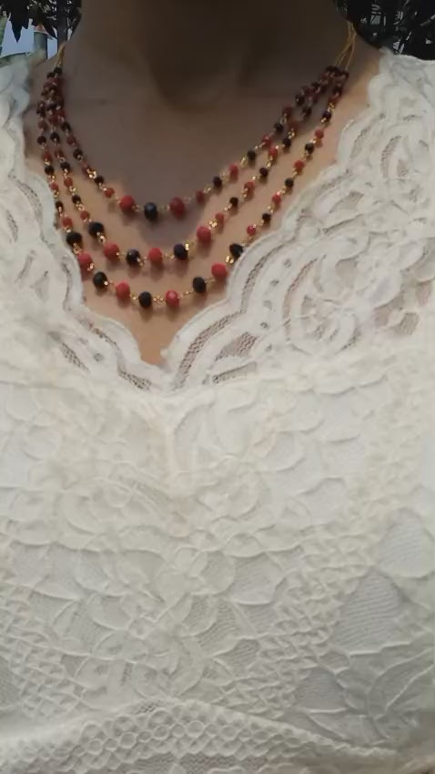 Beautiful 3 layer Cristal Neckpiece    Code : CBM3S