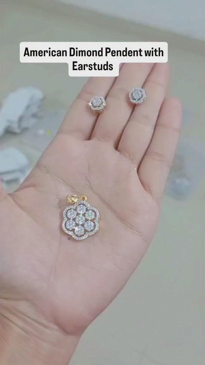 American Dimond Pendent with Chain & matching Earstuds
Code :ADP25