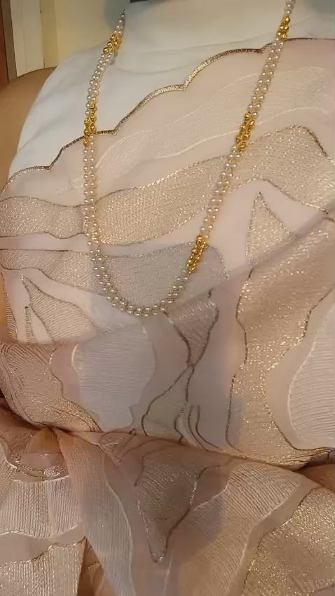 Two layer pearl and golden combination neck piece 
Code : *RWG2*