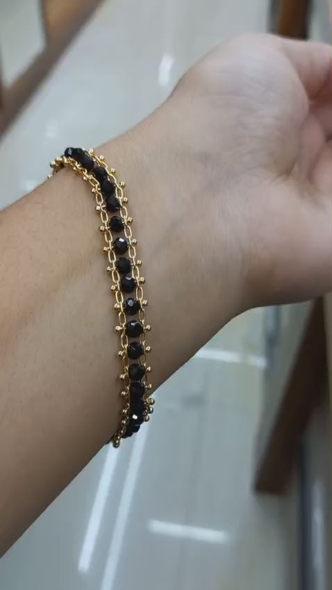 Premium gold plated  daily wear crystal hand chain
Code : Hand1
