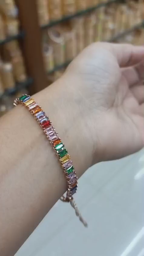 Daily wear premium plated multi color stone hand chain
Code : Hand2