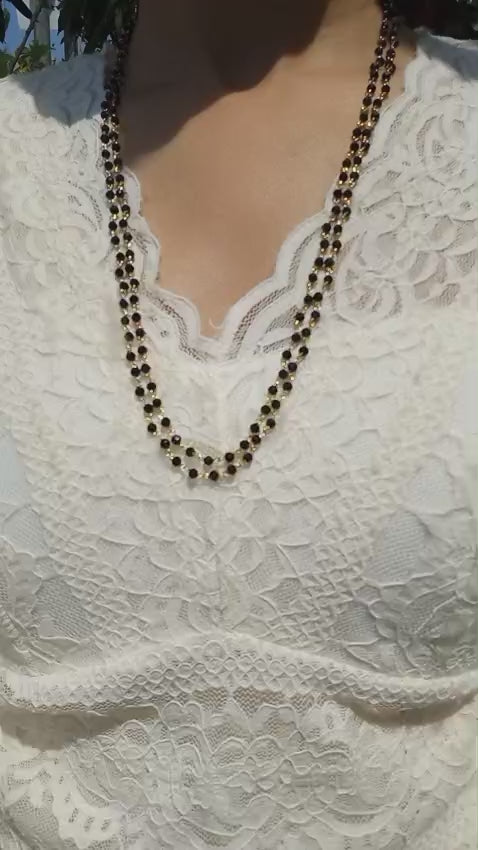Beautiful 2 layer Black crystal Neck Piece
BlackL2