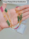 3 Layer Rooby & Green combinatin neck piece 
Code - RG3 Jewel byjuwaan