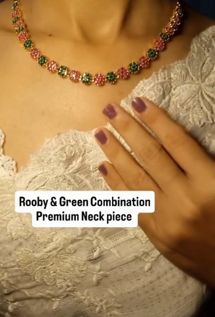 Designer Premium Necklace with Ruby and Green combination 



Code: ADRG2 Jewel byjuwaan