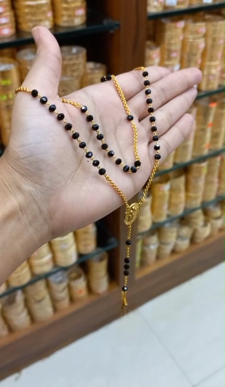 Premium gold plated beautiful rosary black crystal
Kontha mala  Code: NL54 Jewel byjuwaan