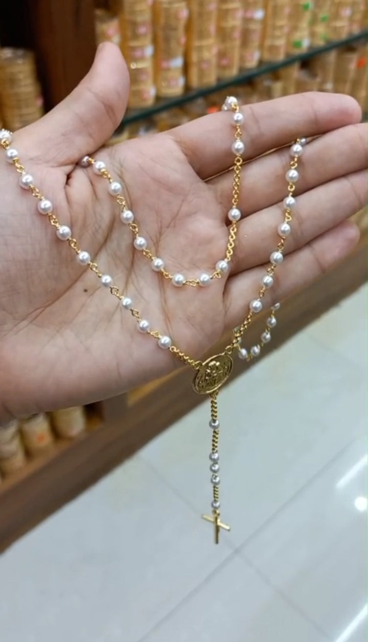 Premium gold plated beautiful pearl rosary 
Kontha mala  Code: NL34 Jewel byjuwaan