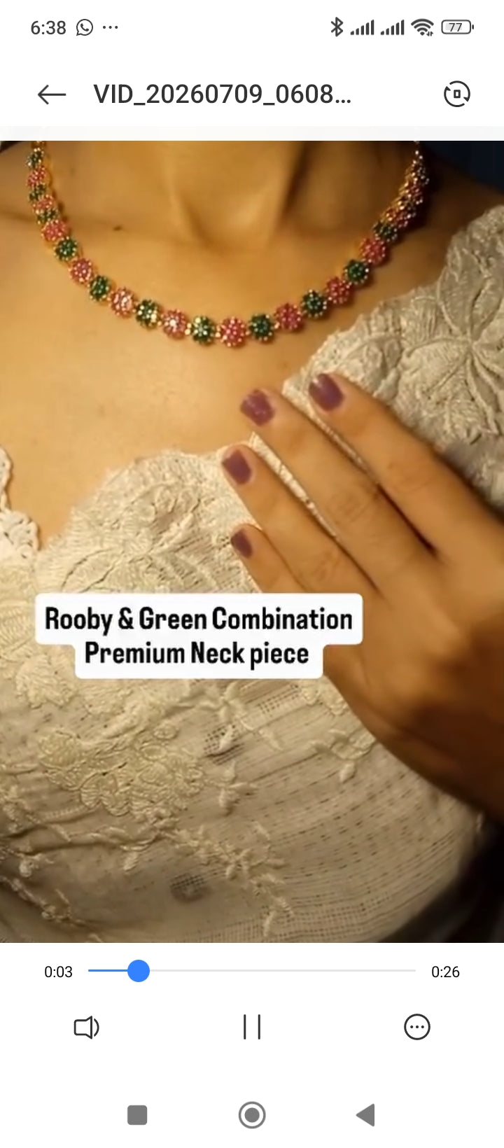 Designer Premium Necklace with Ruby and Green combination 
Code: ADRG2 Jewel byjuwaan