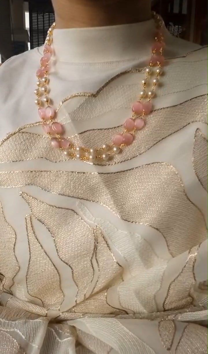 2 layer pearl neck piece with monalisa beads combination 

Code : PRWP2 Jewel byjuwaan